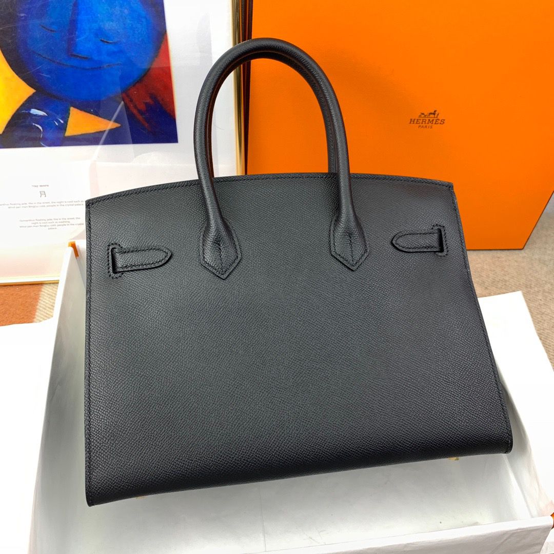 Hermes Birkin 30 Sellier Handmade Bag In Black Epsom Calfskin - Image 3
