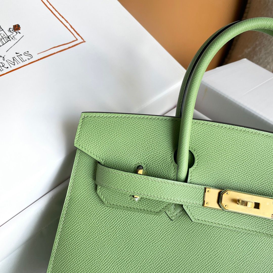 Hermes Birkin 30 Sellier Handmade Bag In Vert Criquet Epsom Calfskin - Image 3