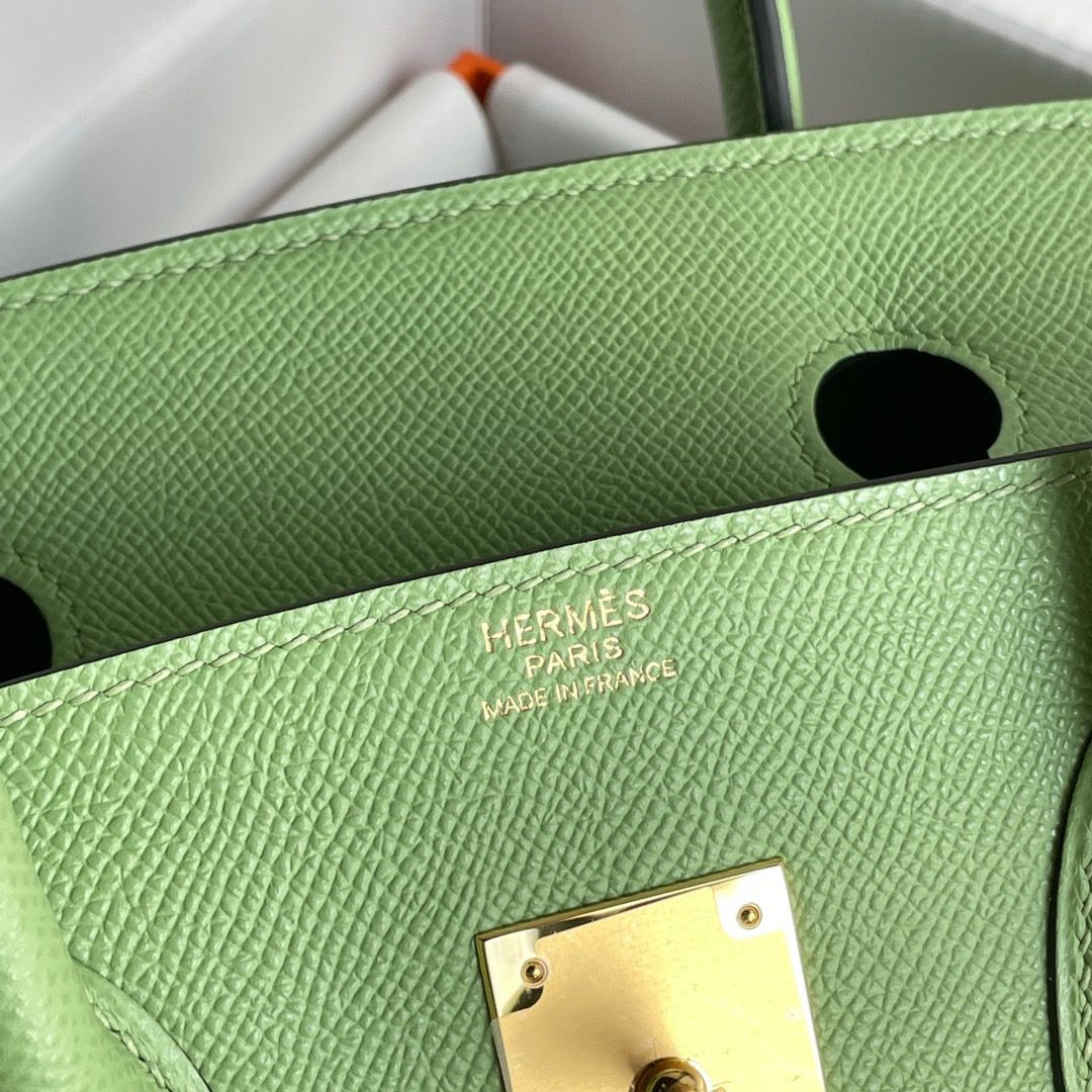 Hermes Birkin 30 Sellier Handmade Bag In Vert Criquet Epsom Calfskin - Image 6