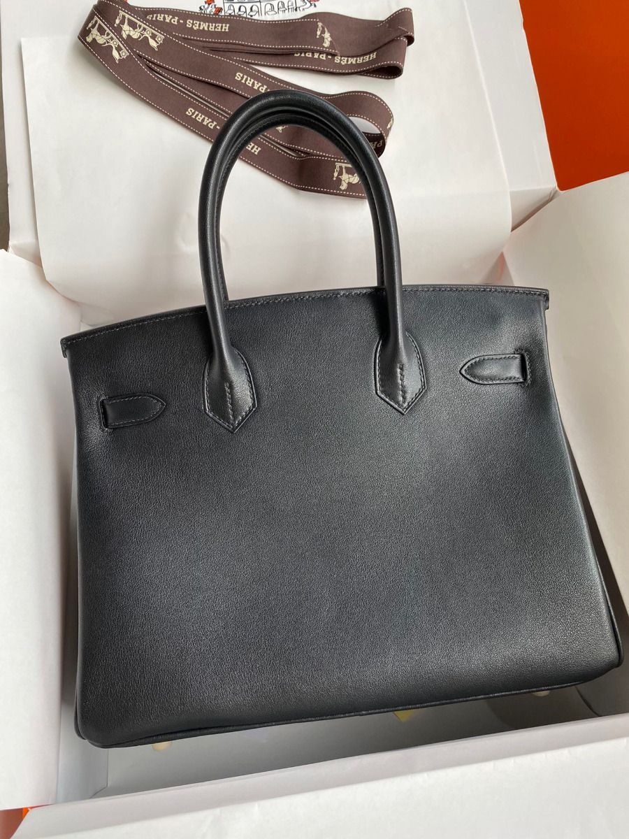 Hermes Birkin 30 Retourne Handmade Bag In Black Swift Leather - Image 3
