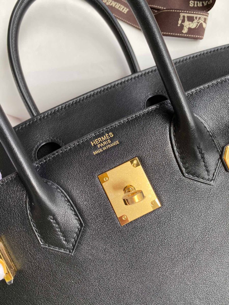 Hermes Birkin 30 Retourne Handmade Bag In Black Swift Leather - Image 7