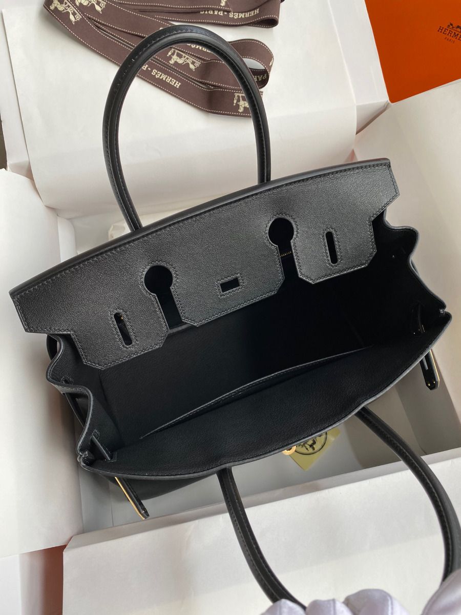 Hermes Birkin 30 Retourne Handmade Bag In Black Swift Leather - Image 8