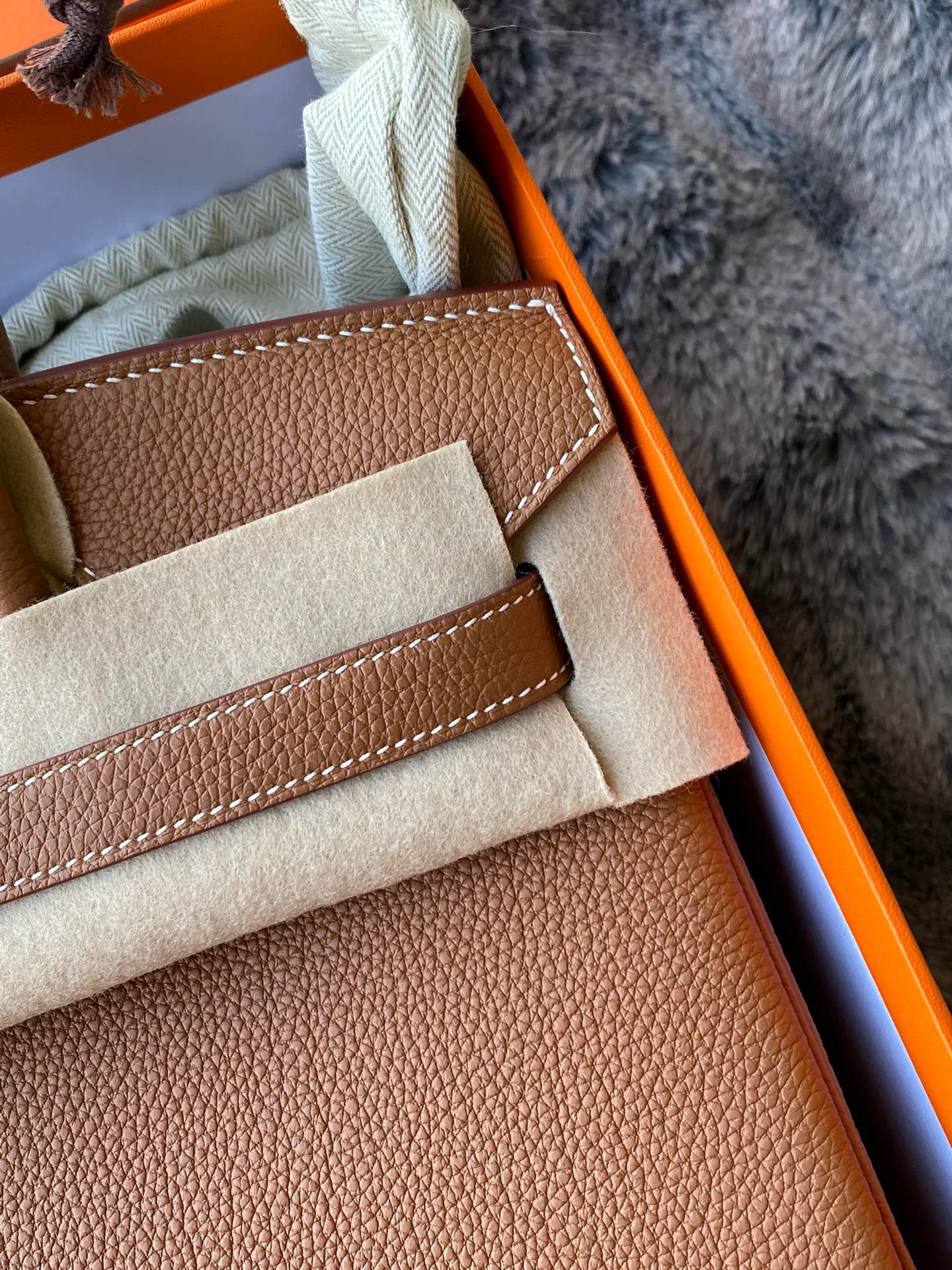 Hermes Birkin 30 Retourne Handmade Bag in Gold Togo Leather - Image 4