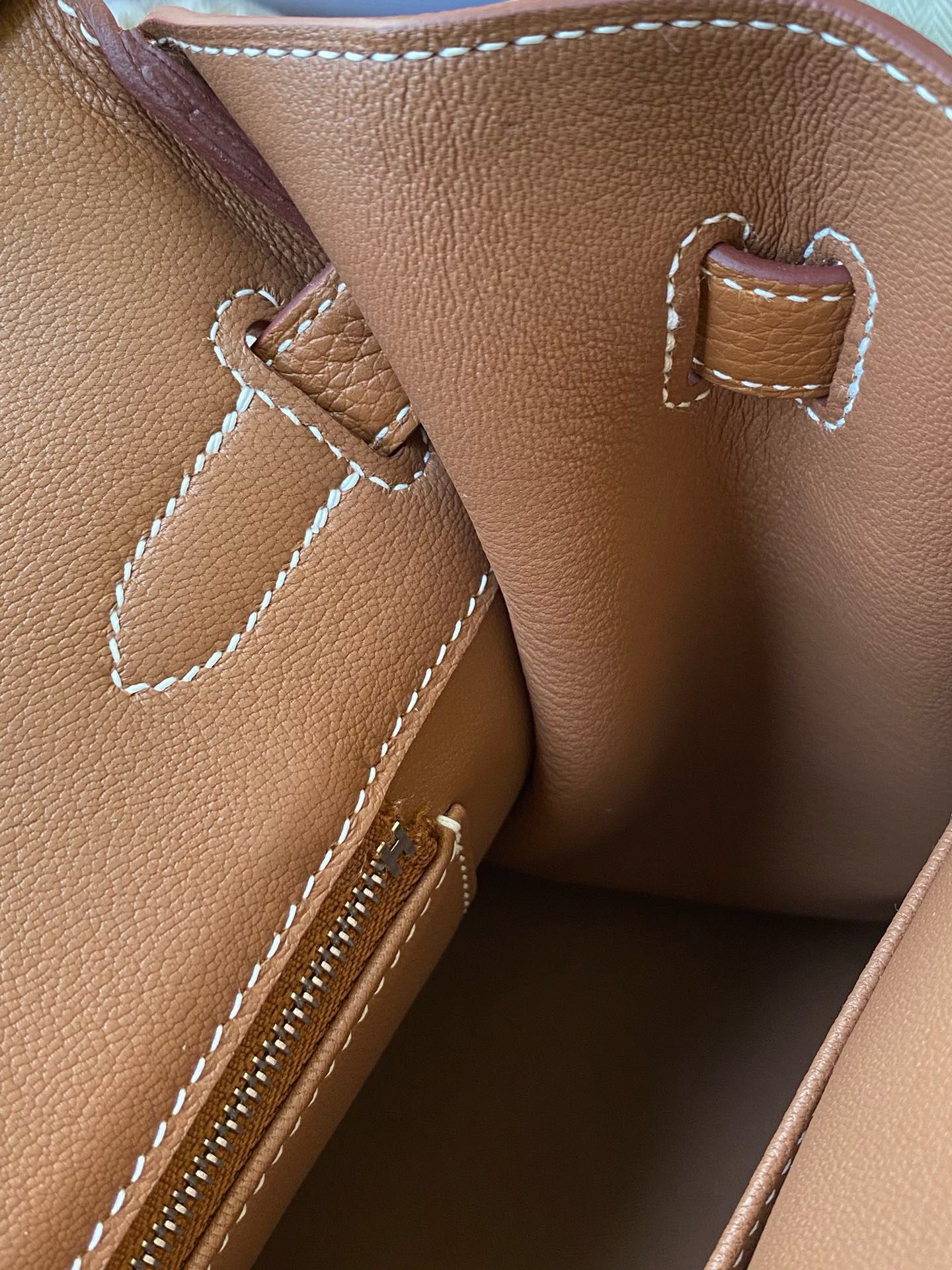 Hermes Birkin 30 Retourne Handmade Bag in Gold Togo Leather - Image 8