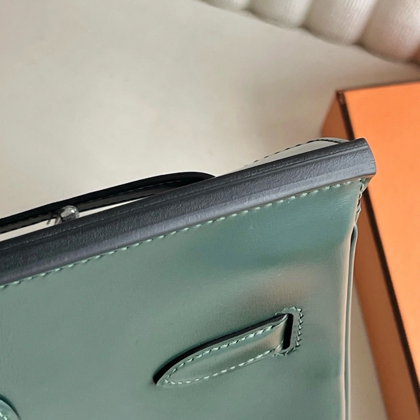 Hermes Birkin 35 Retourne Handmade Bag in Vert Fonce Box Calfskin - Image 4