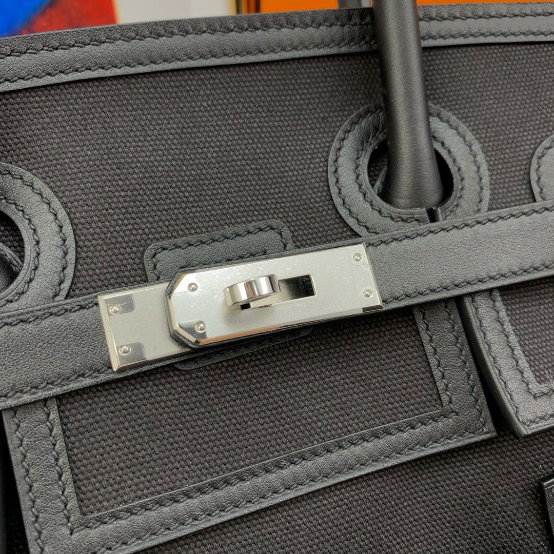 Hermes Cargo Birkin 35cm Limited-edition Bag in Black Canvas - Image 11
