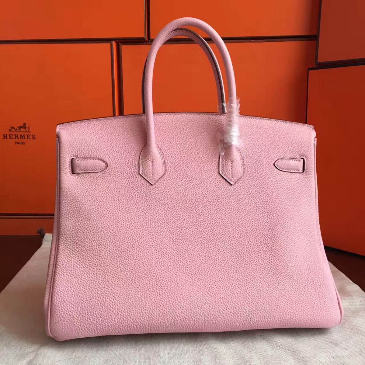 Hermes Birkin 40 Handmade Bag In Pink Clemence Leather - Image 3