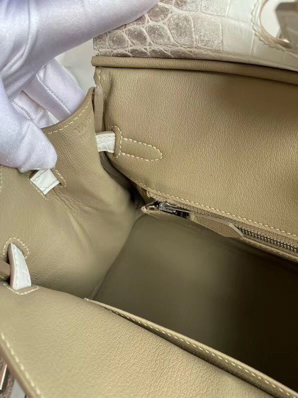 Hermes Diamond Birkin 25cm In Himalaya Niloticus Crocodile Skin - Image 10