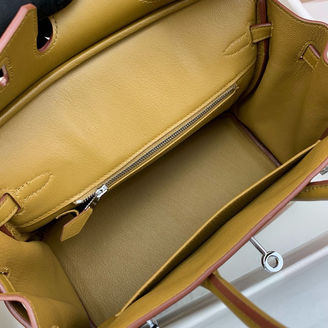Hermes Birkin Inside Out 25 Bag in Biscuit Swift Calfskin - Image 11