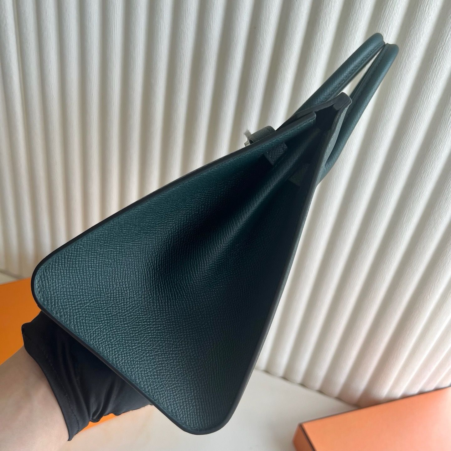 Hermes Birkin 25 Sellier Handmade Bag in Vert Cypres Epsom Calfskin - Image 5