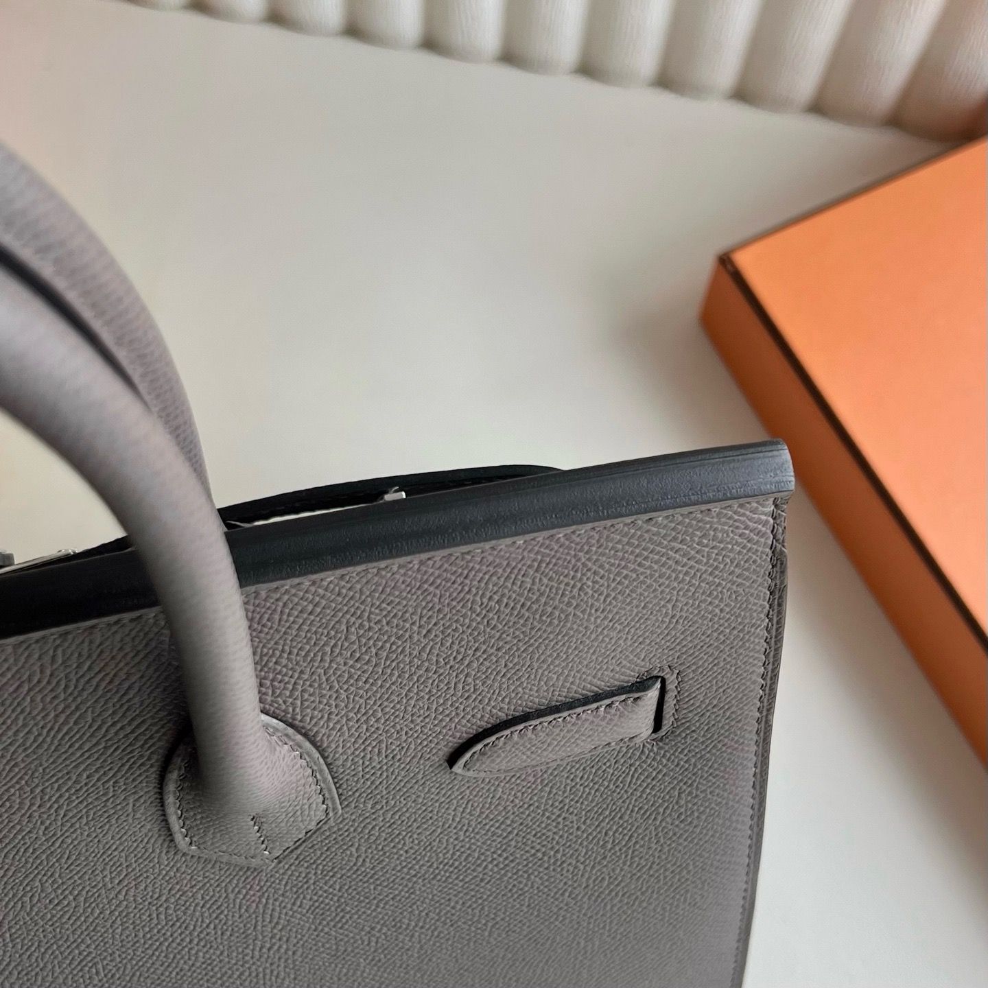 Hermes Birkin 30 Sellier Handmade Bag in Etain Epsom Calfskin - Image 4