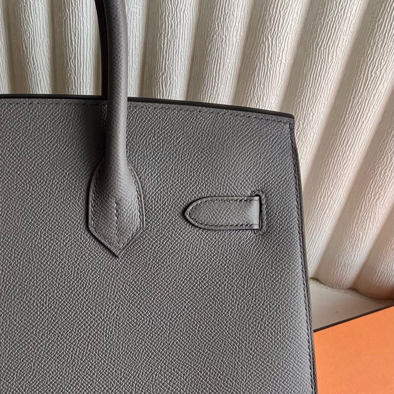 Hermes Birkin 30 Sellier Handmade Bag in Etain Epsom Calfskin - Image 7