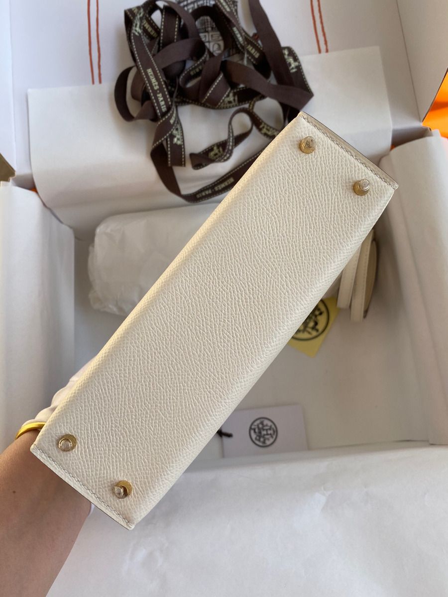 Hermes Kelly Mini II Sellier Handmade Bag In Nata Epsom Calfskin - Image 4