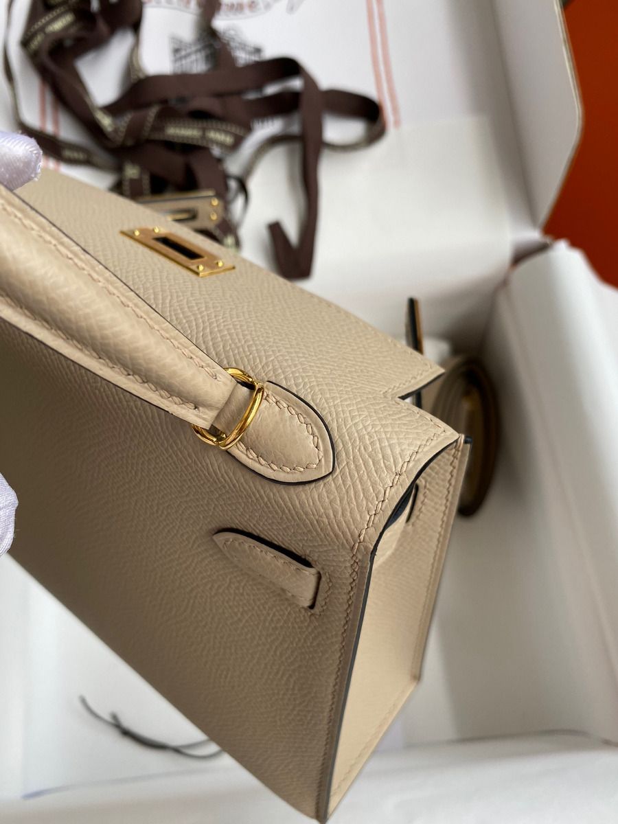 Hermes Kelly Mini II Sellier Handmade Bag In Trench Epsom Calfskin - Image 8