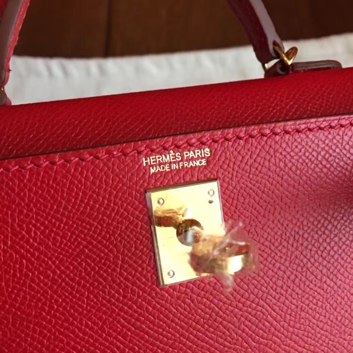 Hermes Kelly Mini II Handmade Bag In Red Epsom Leather - Image 5