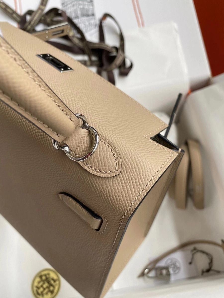 Hermes Kelly Sellier 25 Handmade Bag In Trench Epsom Calfskin - Image 7