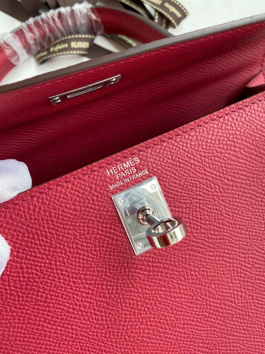 Hermes Kelly Sellier 28 Handmade Bag In Ruby Epsom Calfskin - Image 8