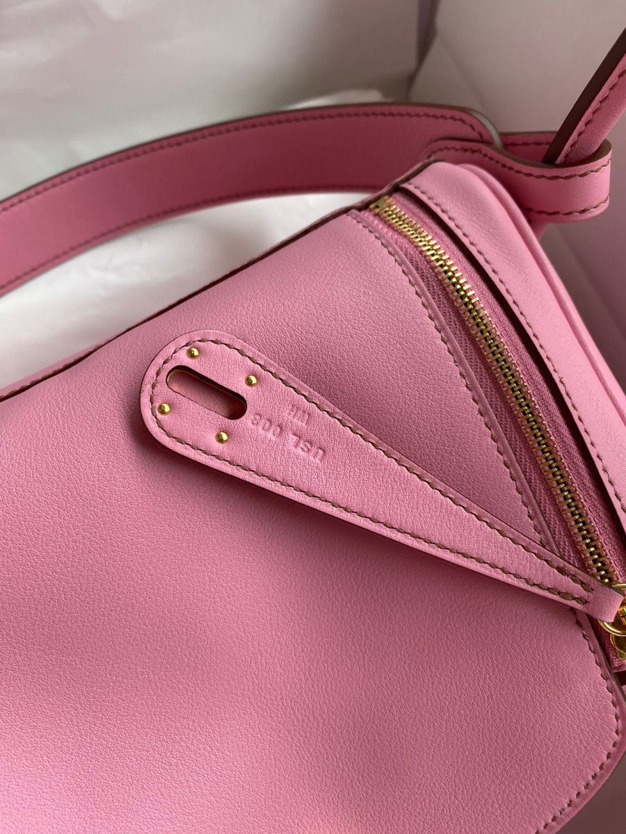 Hermes Lindy 26 Handmade Bag In Rose Confetti Swift Calfskin - Image 6
