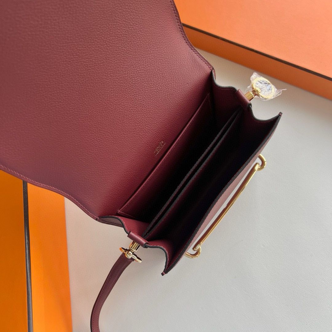 Hermes Roulis Mini 18 Bag in Rouge H Evercolor Calfskin - Image 7