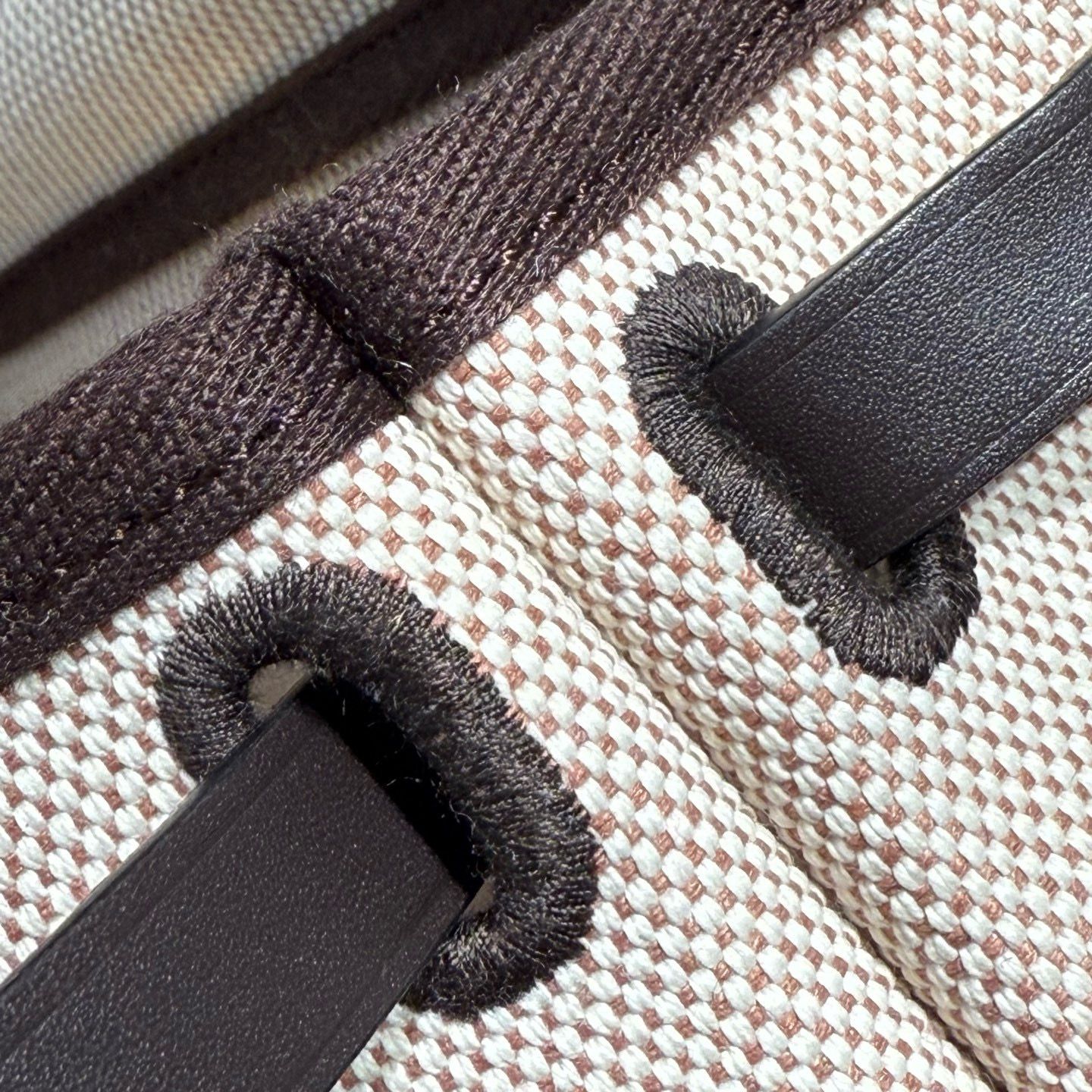 Hermes Herbag Zip 20 Bag in Canvas and Ebene Hunter Calfskin - Image 11