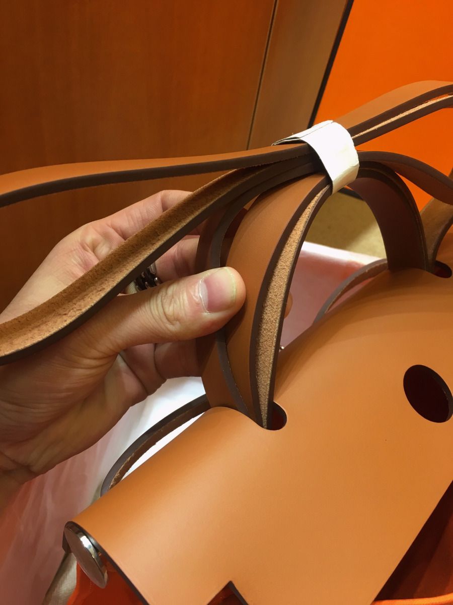 Hermes Herbag Zip 31cm Bag In Brown And Orange - Image 8