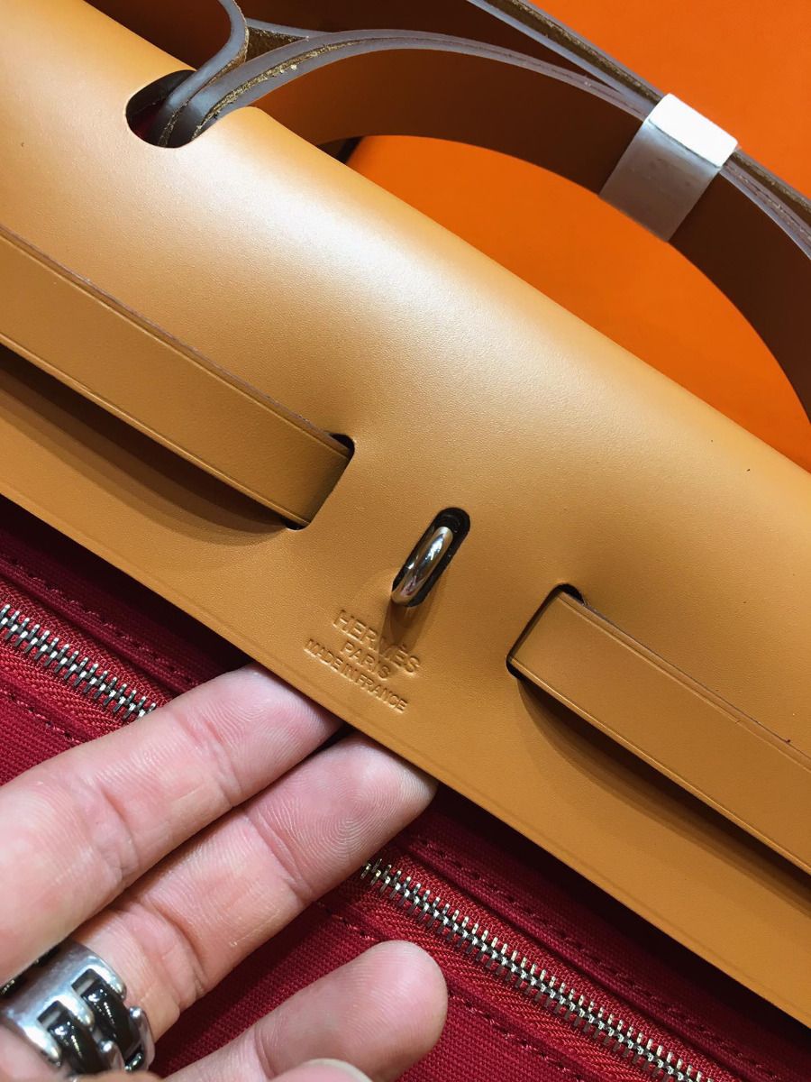 Hermes Herbag Zip 31cm Bag In Brown And Red - Image 5