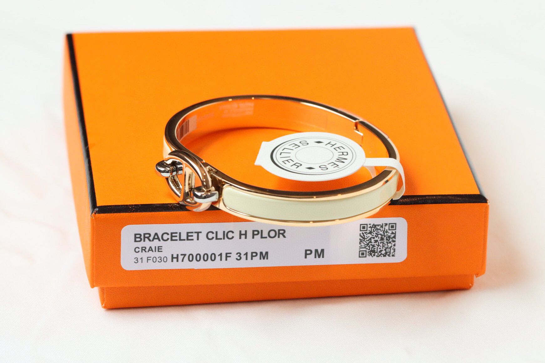 Hermes Creme Mini Clic Chaine d'Ancre Bracelet - Image 4