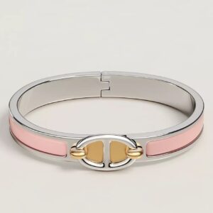 Hermes Pink Mini Clic Chaine d'Ancre Bracelet