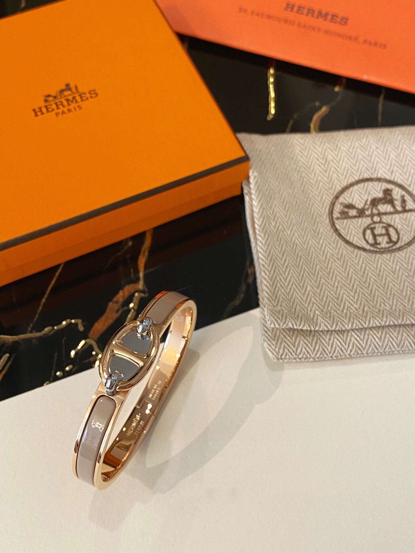 Hermes Sand Mini Clic Chaine d'Ancre Bracelet - Image 4