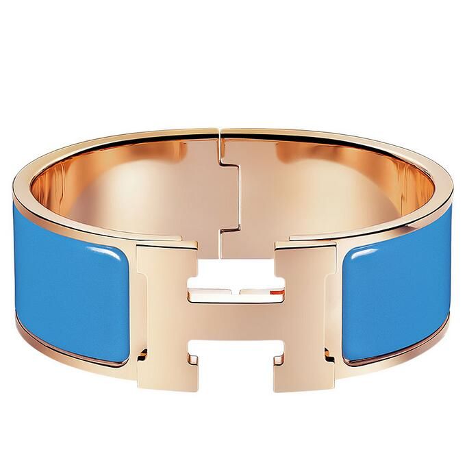 Hermes Blue Enamel Clic Clac H PM Bracelet - Image 3