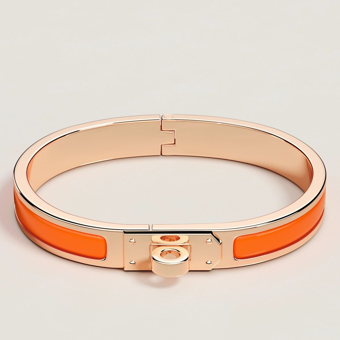 Hermes Orange Mini Clic Kelly Bracelet - Image 3