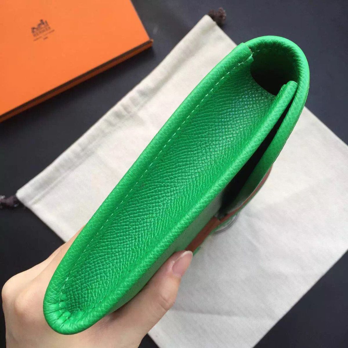 Hermes Jige Elan 29 Clutch Bag In Bamboo Epsom Calfskin - Image 5