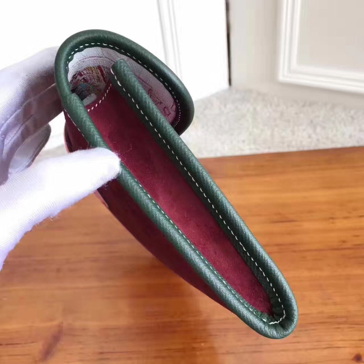 Hermes Jige Elan 29 Clutch In Bordeaux Suede Calfskin - Image 5