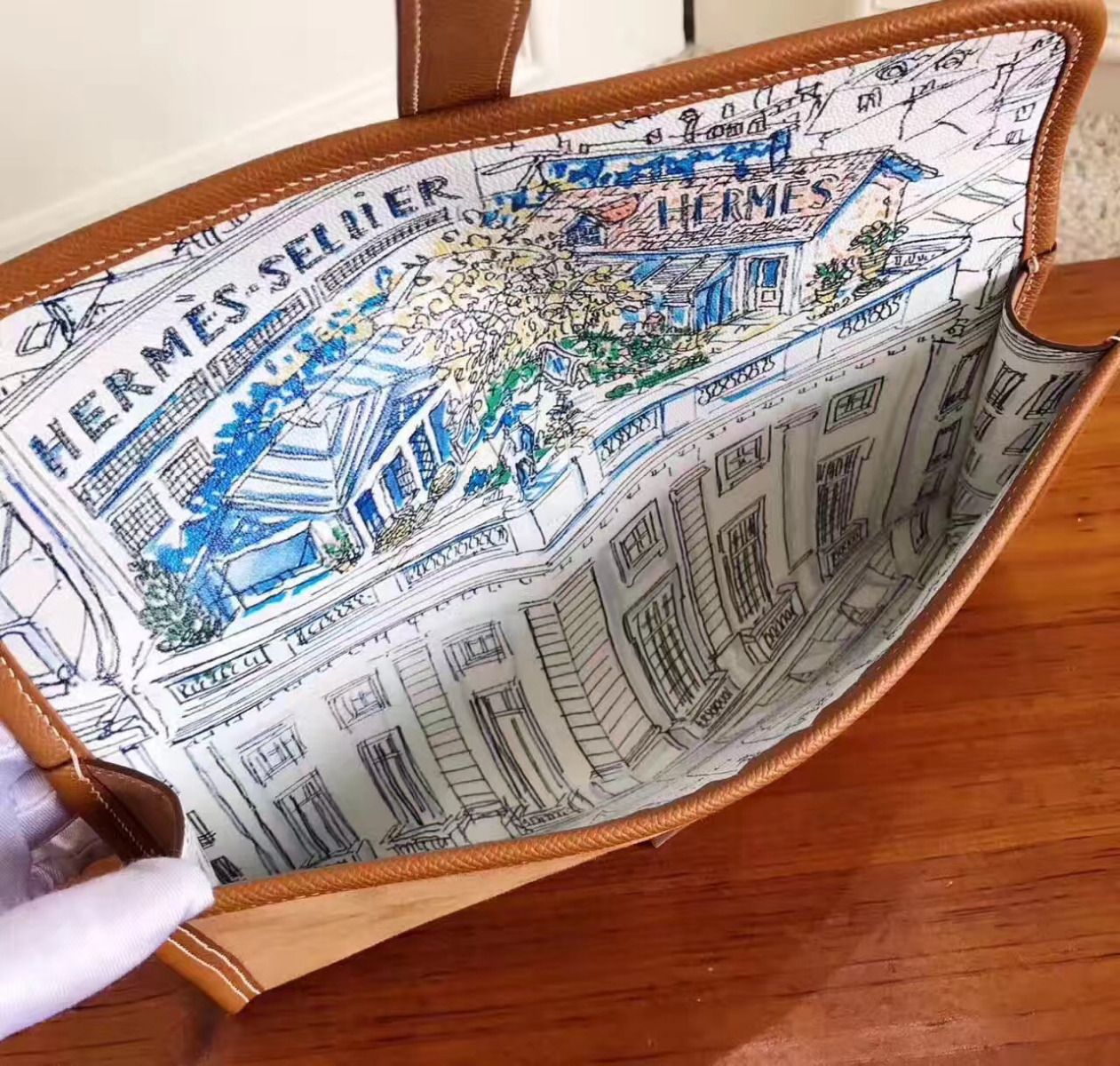 Hermes Jige Elan 29 Clutch In Ocre Suede Calfskin - Image 8