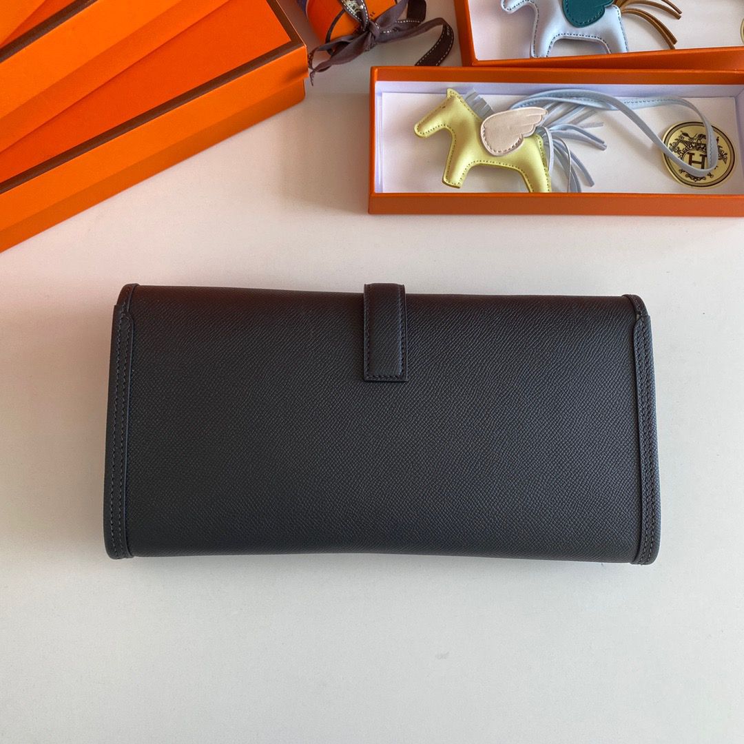 Hermes Jige Elan 29 Clutch Bag In Black Epsom Leather - Image 3