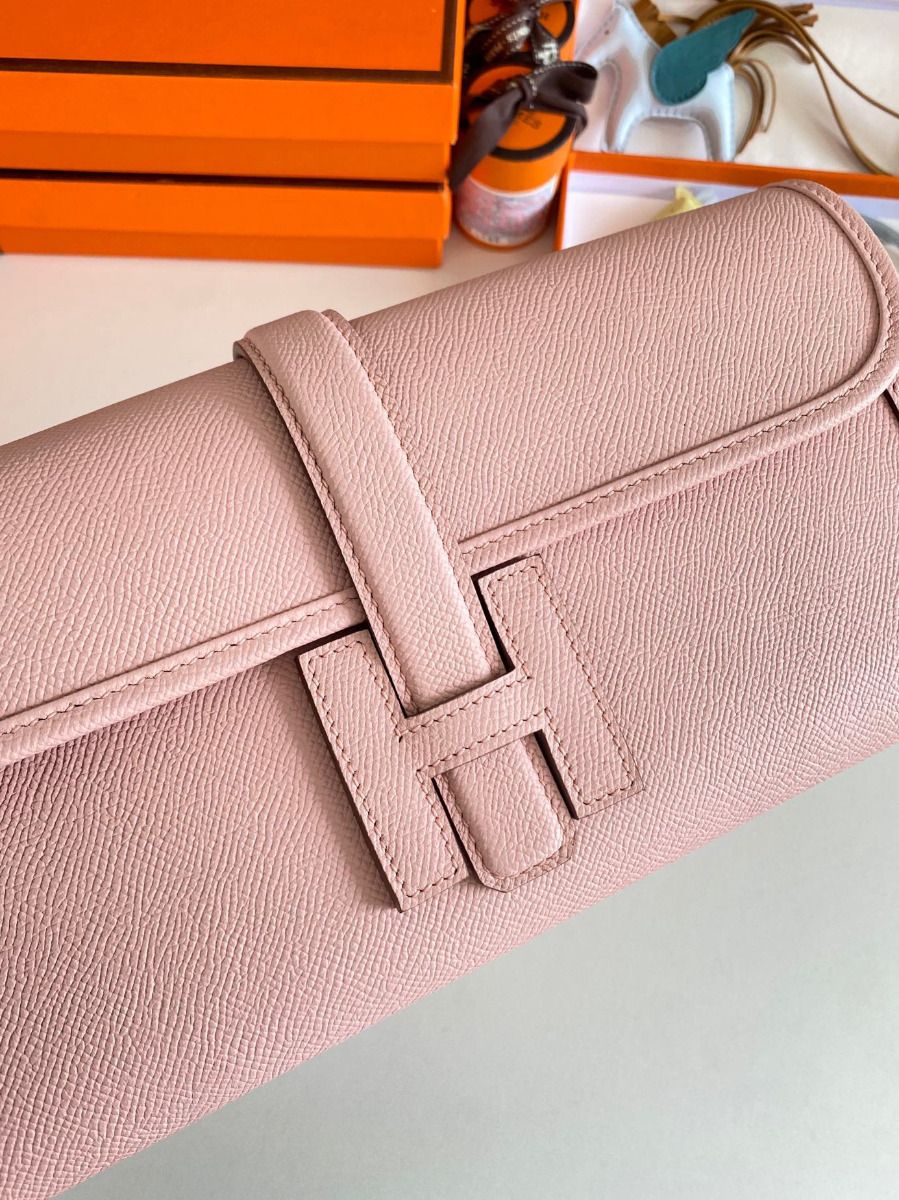 Hermes Jige Elan 29 Clutch Bag In Pink Epsom Leather - Image 5