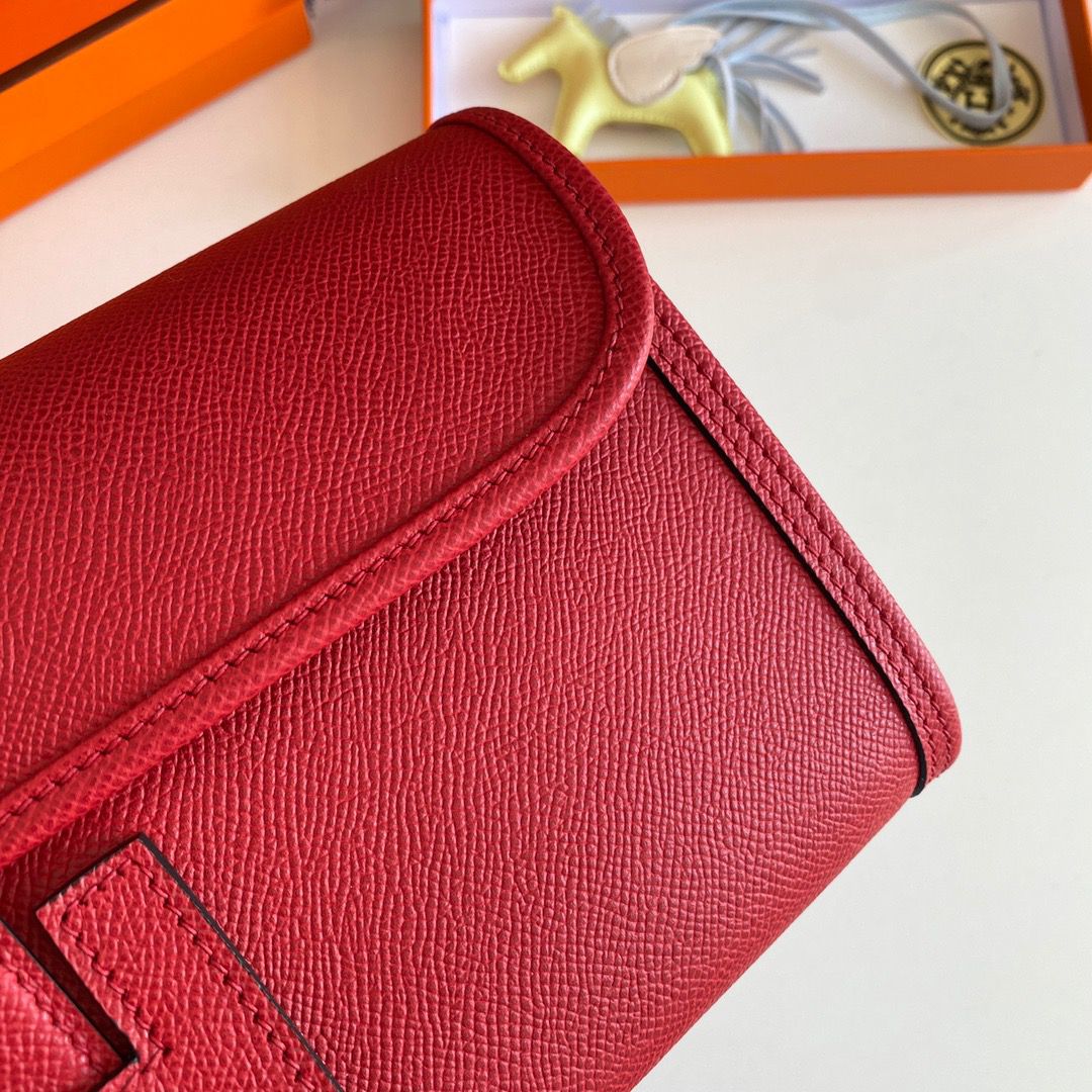 Hermes Jige Elan 29 Clutch Bag In Red Epsom Leather - Image 4