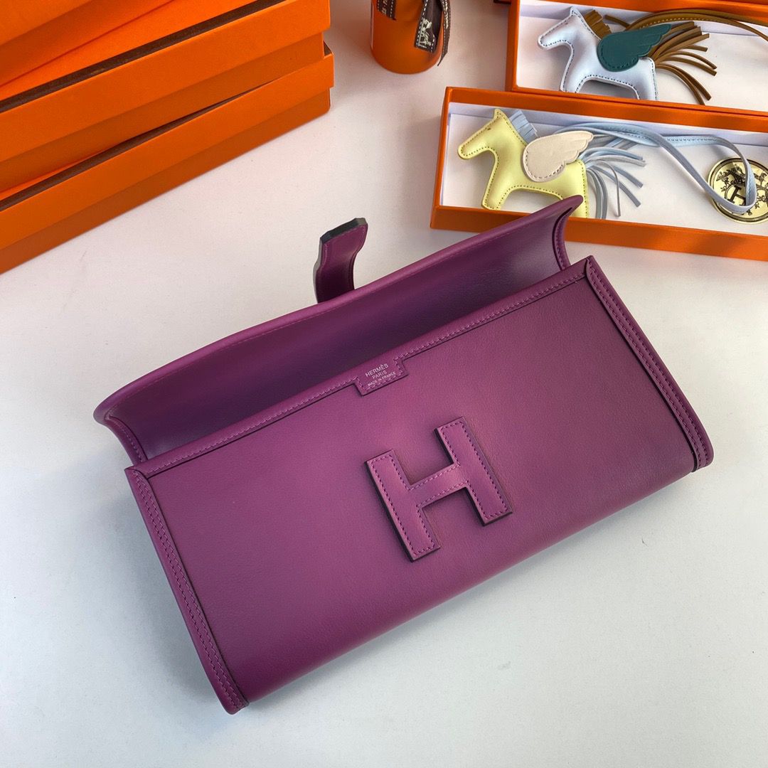 Hermes Jige Elan 29 Clutch Bag In Anemone Swift Calfskin - Image 7
