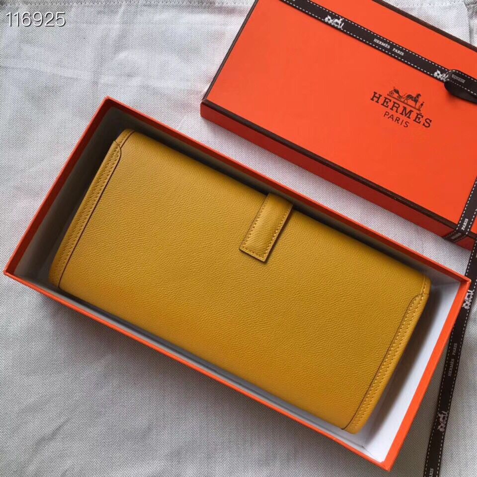 Hermes Jige Elan 29 Clutch In Yellow Epsom Leather - Image 3
