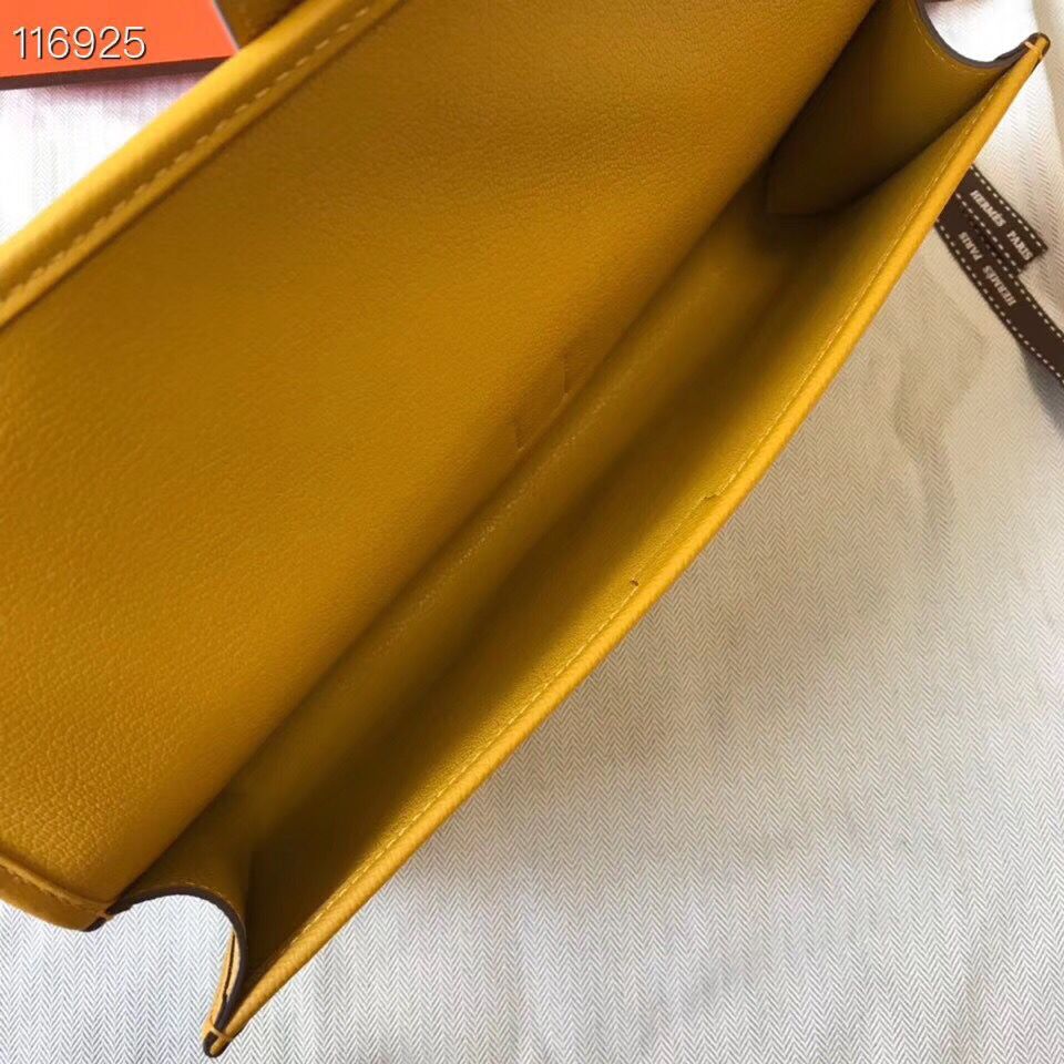 Hermes Jige Elan 29 Clutch In Yellow Epsom Leather - Image 9