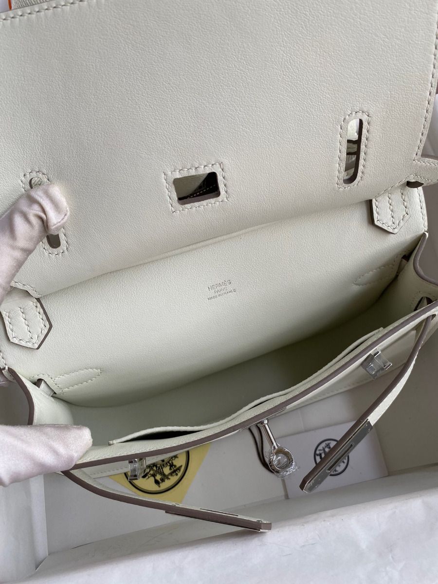 Hermes Jypsiere Mini Handmade Bag In Beton Swift Calfskin - Image 9