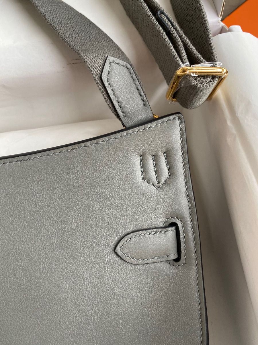 Hermes Jypsiere Mini Handmade Bag In Gris Meyer Swift Calfskin - Image 5