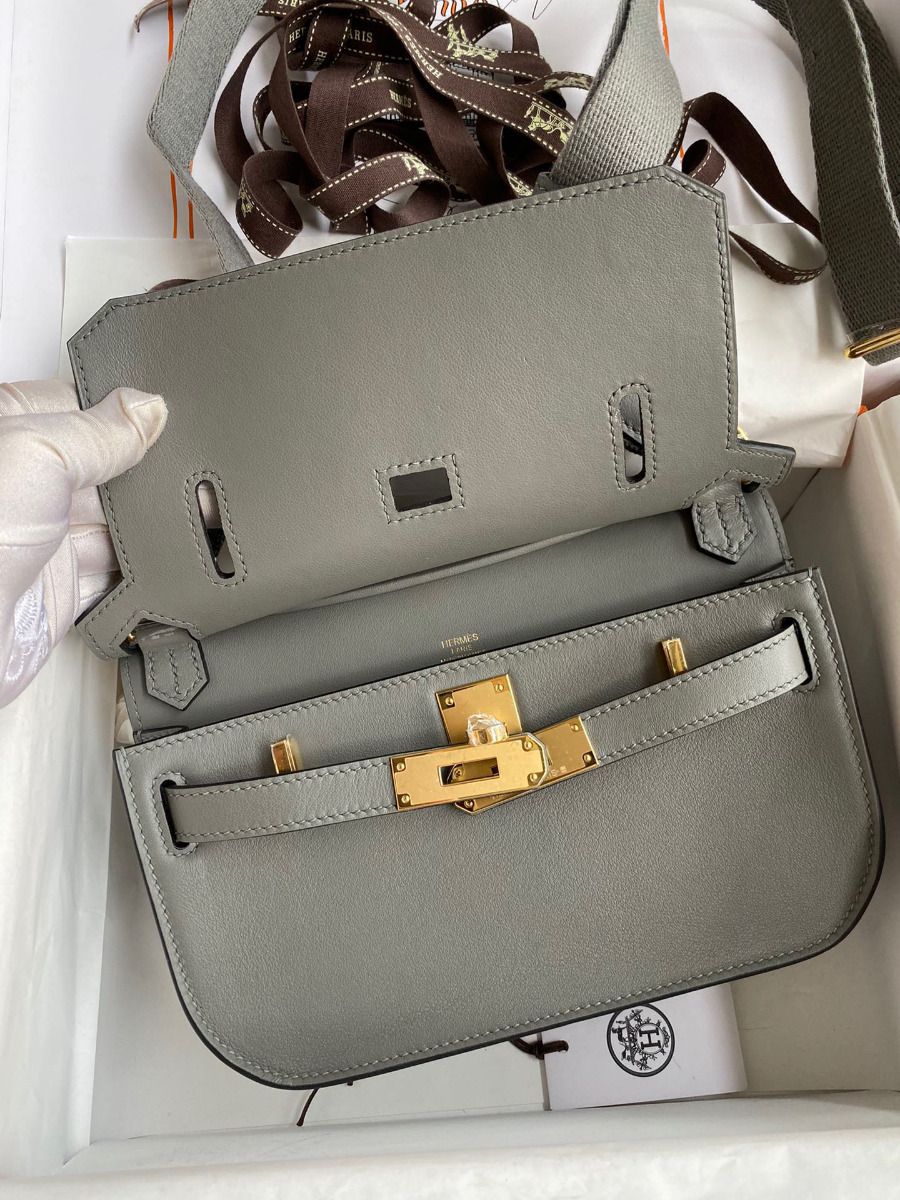 Hermes Jypsiere Mini Handmade Bag In Gris Meyer Swift Calfskin - Image 8