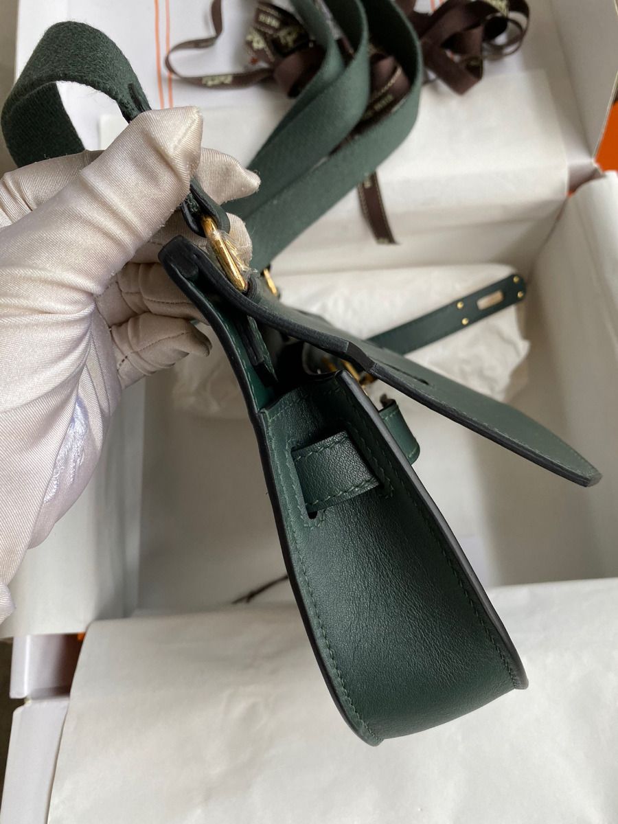 Hermes Jypsiere Mini Handmade Bag In Vert Rousseau Swift Calfskin - Image 7