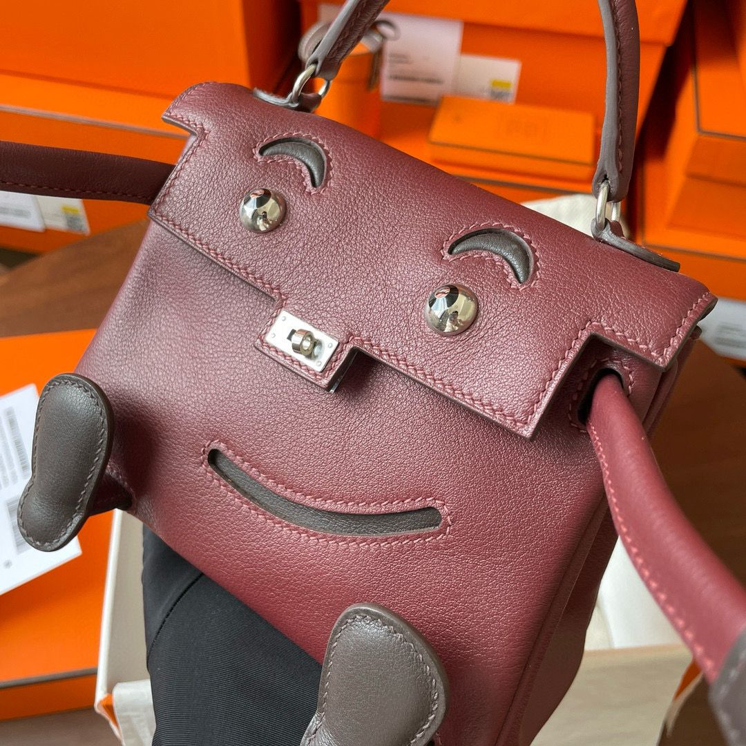 Hermes Kelly Doll Quelle Idole Bag in Bordeaux Swift Calfskin - Image 9