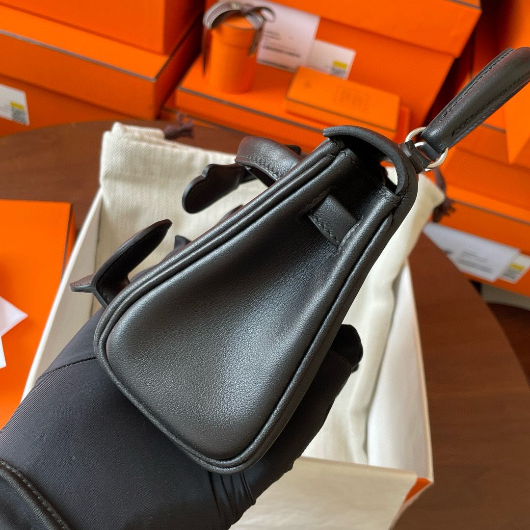 Hermes Kelly Doll Quelle Idole Bag in Black Swift Calfskin - Image 6