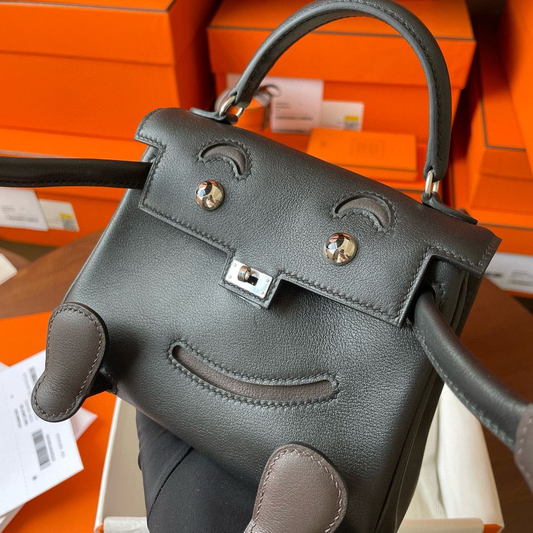 Hermes Kelly Doll Quelle Idole Bag in Black Swift Calfskin - Image 9