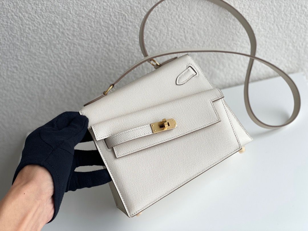 Hermes Kelly En Desordre 20 Handmade Bag In Craie Epsom Calfskin - Image 3