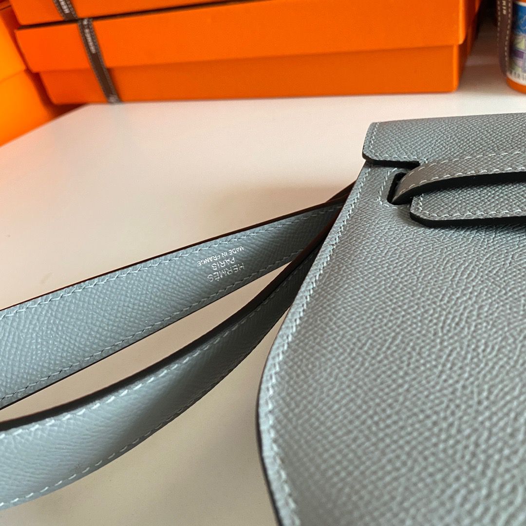Hermes Kelly Depeches 25 Pouch in Blue Lin Epsom Calfskin - Image 9