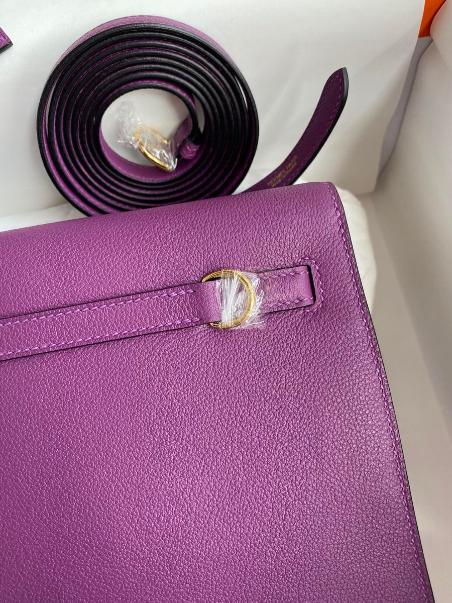 Hermes Kelly Danse II Bag In Anemone Evercolor Calfskin - Image 5